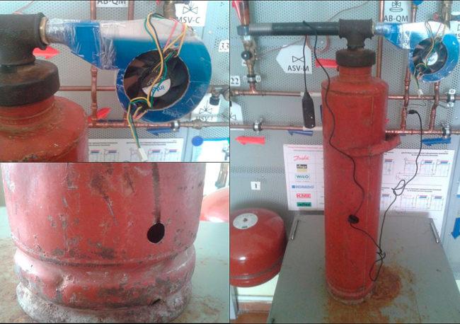 Из огнетушителя