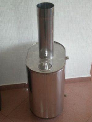 Готовый участок дымохода с водяным баком