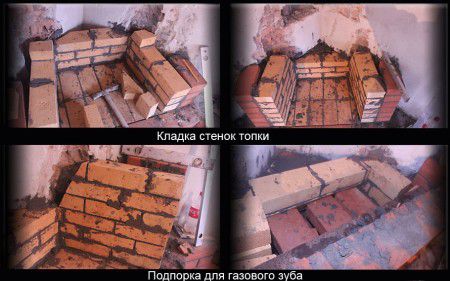 Кладка стенок топки камина