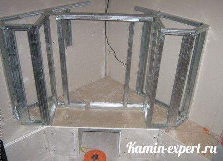Крепление каркаса для камина к стене