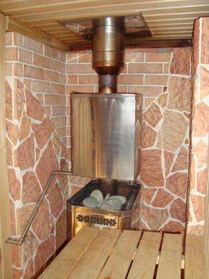 Металлическая печь для сауны с водяным баком