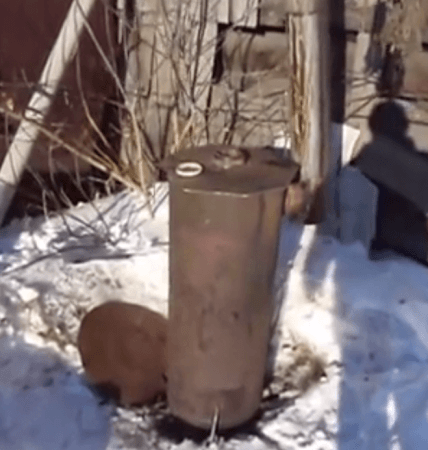 Печь на опилках из трубы