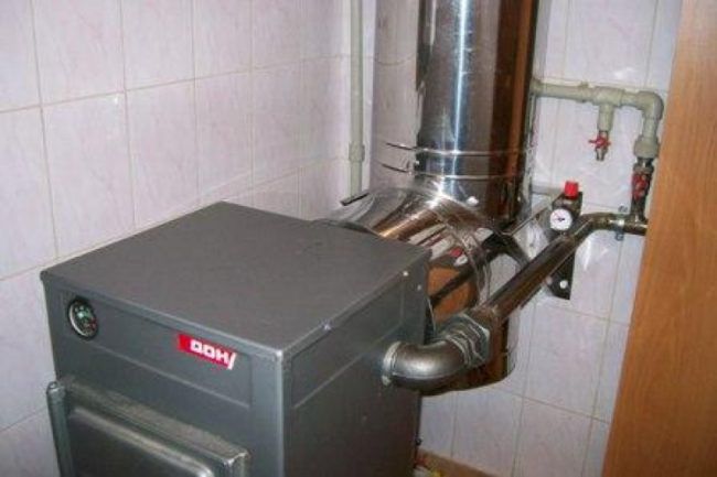 Подсоединение ТТ котла к дымоходу