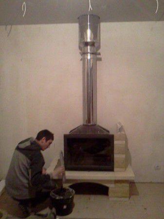 Установка топки для газового камина